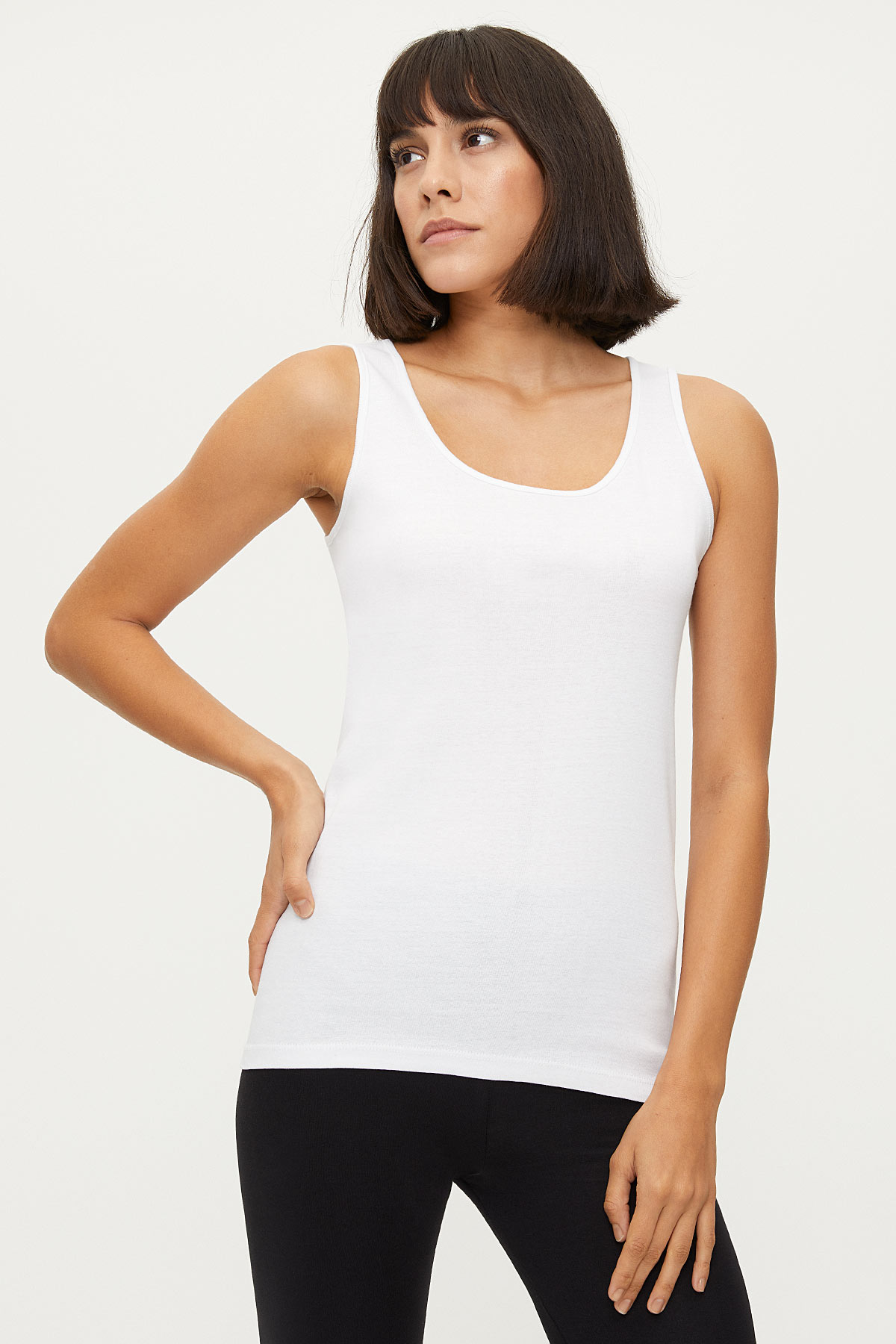Bross - 1249 100% Cotton Wide Strappy Women's Undershirt