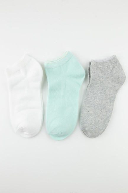 3-Pack Colorful Kids Shaftless Socks - Thumbnail