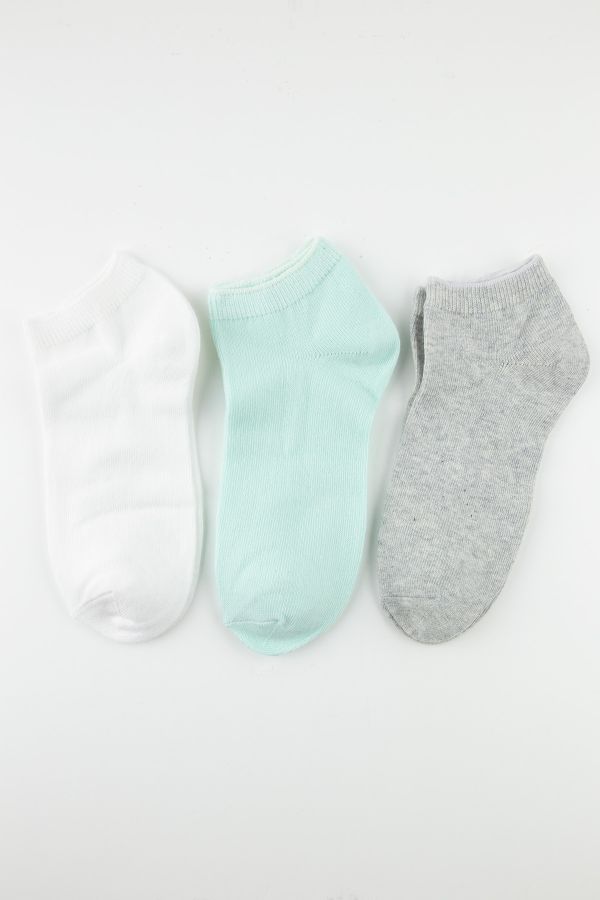 3-Pack Colorful Kids Shaftless Socks
