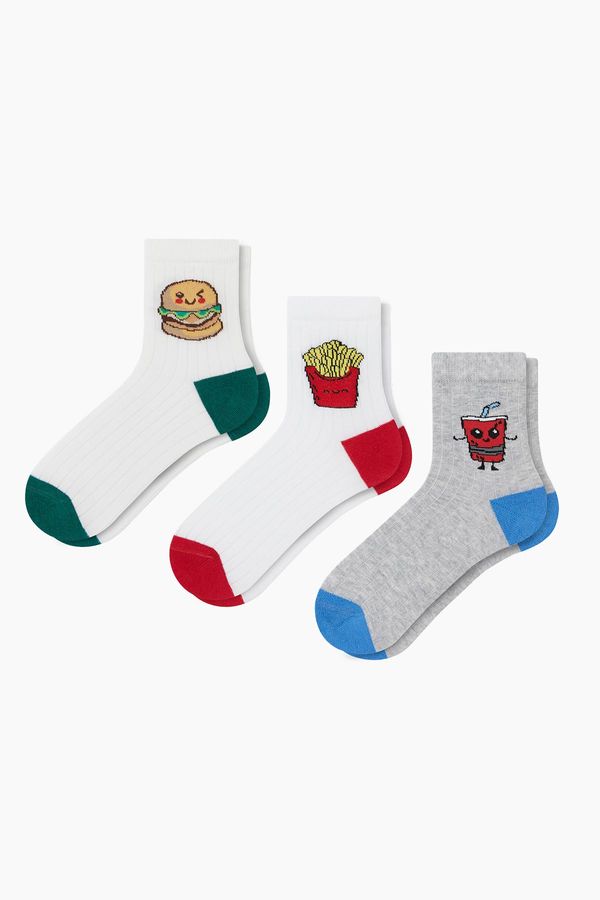 3-Pack Kids Fastfood Pattern Socks