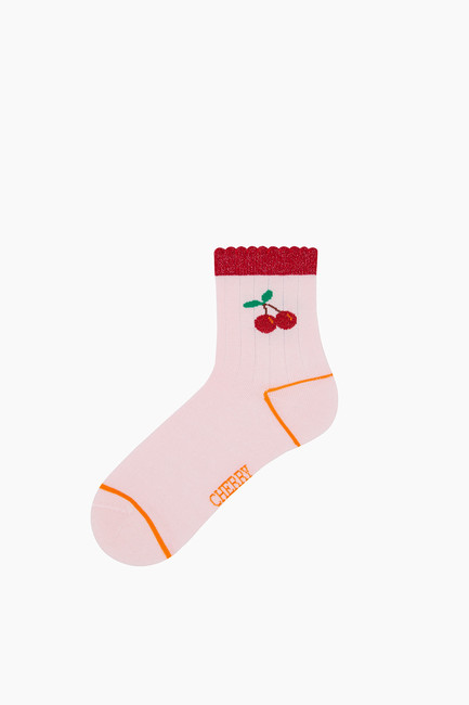 Bross 3-Pack Glittery Fruit Patterned Kids' Socks - Thumbnail