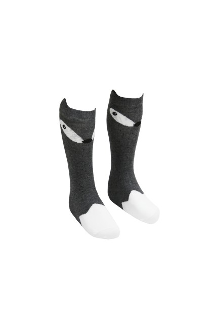 Bross - Bross 3D Fox Patterned Knee-High Kids' Socks