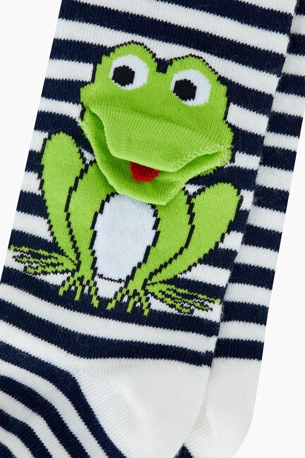 Bross 3D Kurbağa Desenli Bebek Külotlu Çorabı - Thumbnail