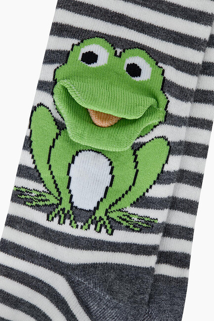 Bross 3D Kurbağa Desenli Bebek Külotlu Çorabı - Thumbnail
