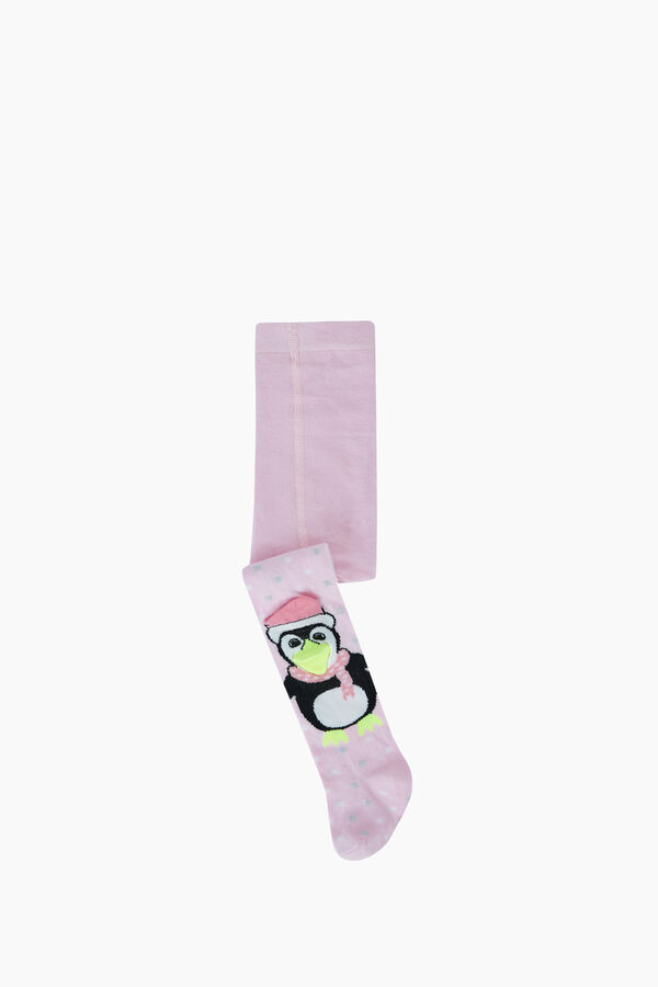 Bross 3D Peguen Desenli Bebek Külotlu Çorabı