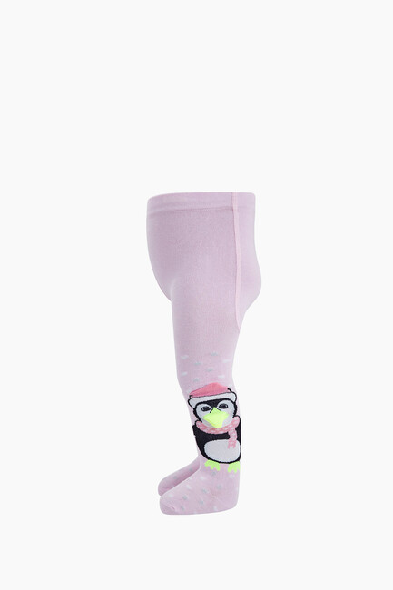 Bross 3D Peguen Desenli Bebek Külotlu Çorabı - Thumbnail
