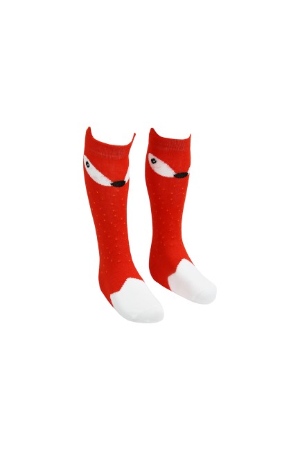 Bross - 3d Tilki Desenli Dizaltı Çocuk Çorabı