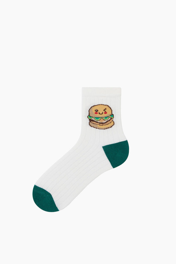 Bross 3'lü Paket Fastfood Desenli Çocuk Çorabı