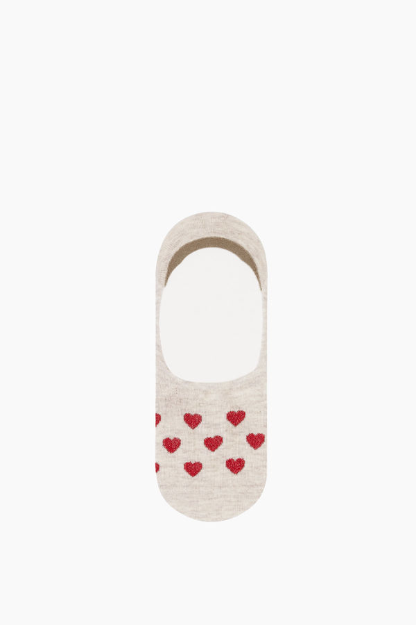 Bross 3lü Paket Kalp Desenli Kadın Babet Çorap