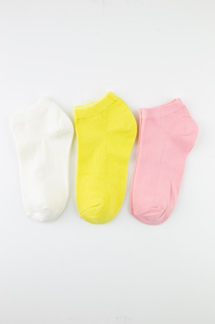 Bross - 3 lü Paket Renkli Patik Çocuk Çorabı