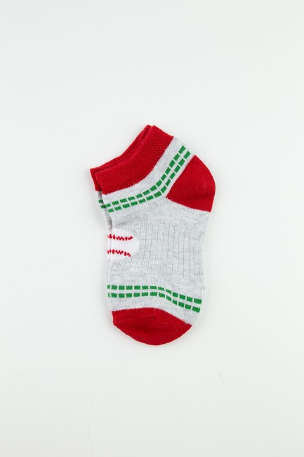 3 lü Paket Renkli Top Desenli Patik Çocuk Çorabı - Thumbnail