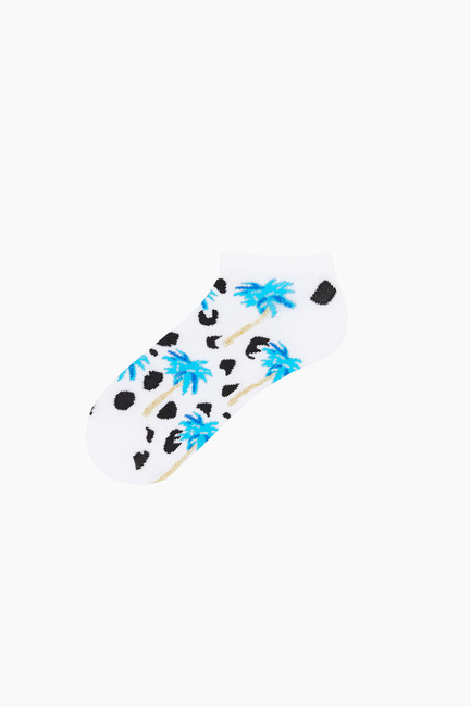 Bross 3lü Paket Tropik Desenli Kadın Sneaker Çorap - Thumbnail