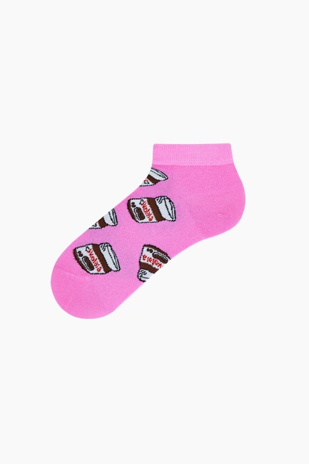 3'lü Tatlı Desenli Patik Kadın Çorabı - Thumbnail
