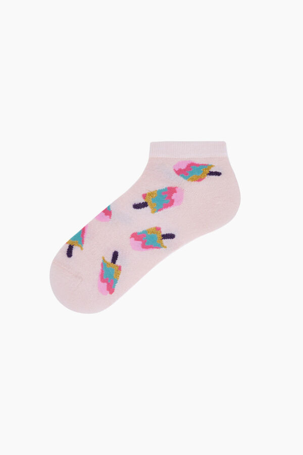 3'lü Tatlı Desenli Patik Kadın Çorabı