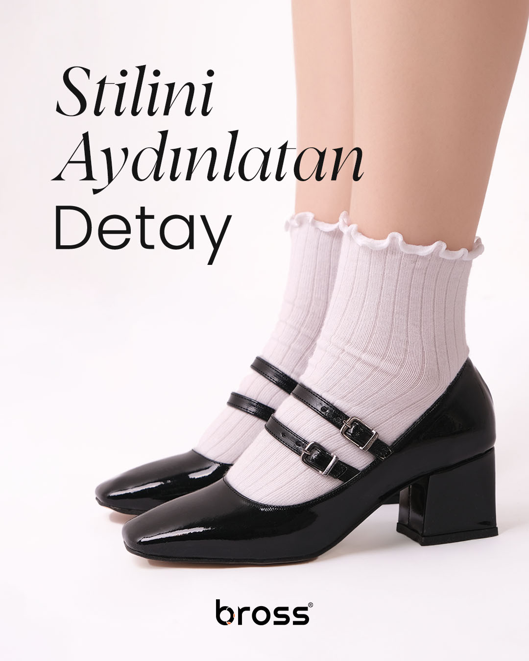 Kadın Pamuklu Fırfırlı Lastiksiz 2li Soket Çorap