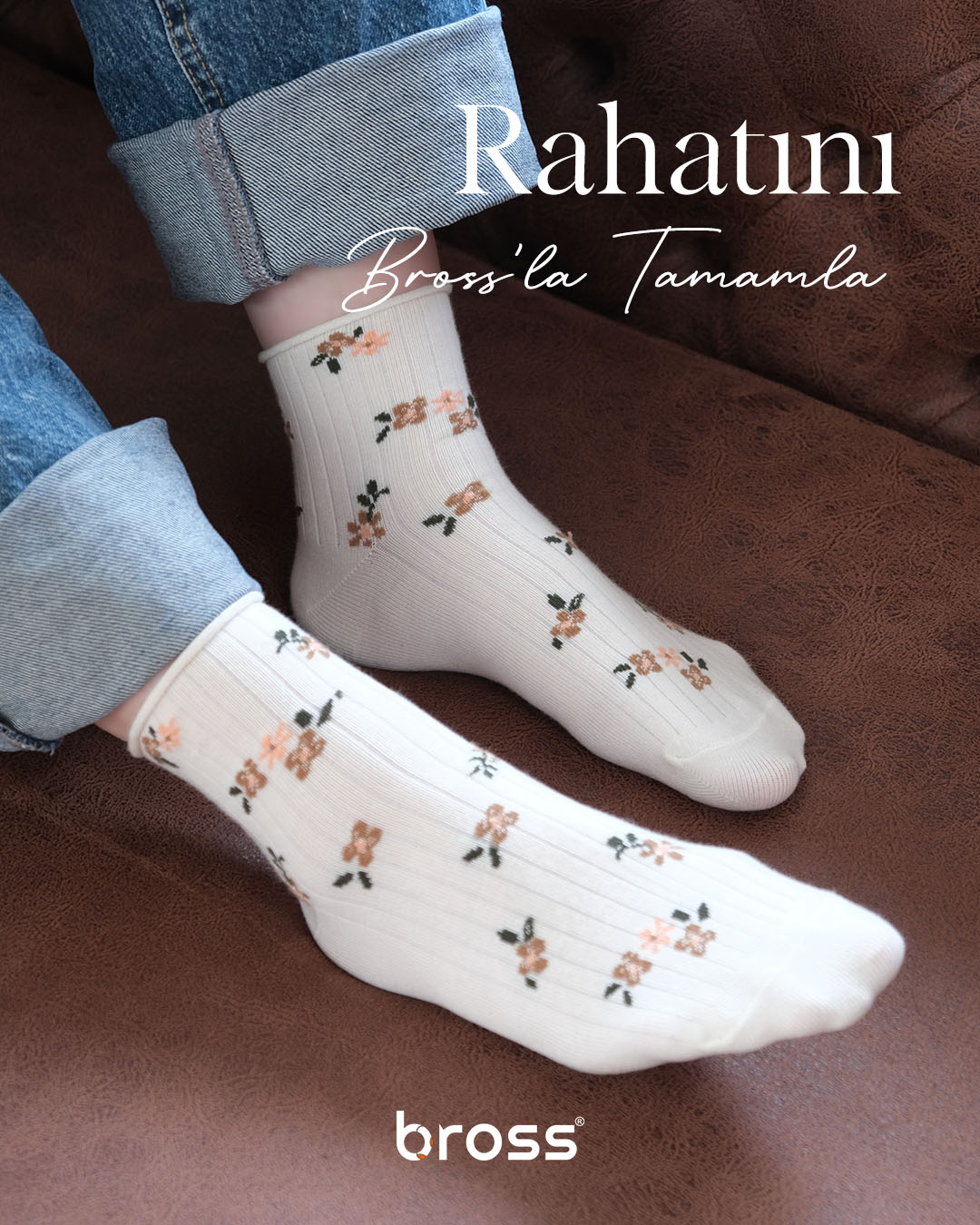 Kadın Çiçekli Pembe 3lü Lastiksiz Soket Çorap