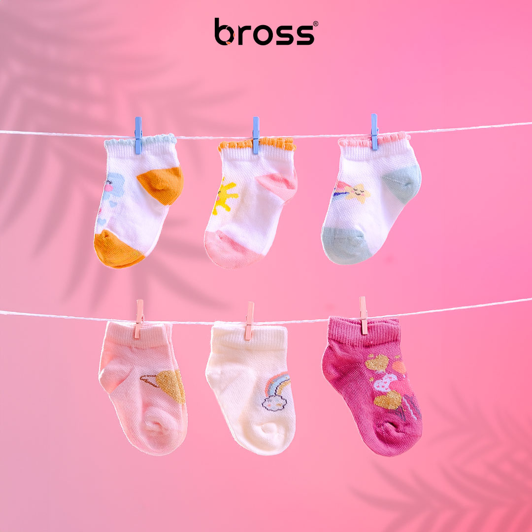 Bross Dondurma Desenli Kız Bebek Patik Çorap