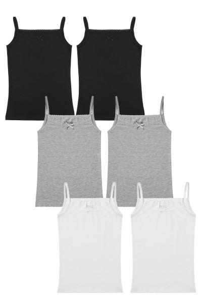 Kız Çocuk Askılı %100 Pamuk 6lı Atlet 1035 Asorti Asorti