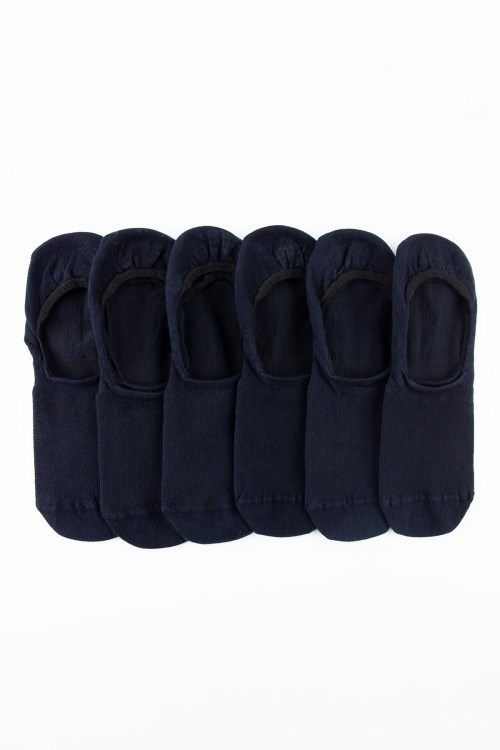 Bross 6lı Laci Topuk Silikonlu Erkek Babet Çorap Lacivert