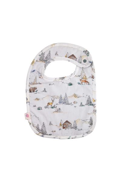 Bebek Mama Önlüğü İçi Havlu Çıtçıtlı %100 Pamuk Krem