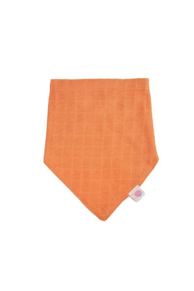 Bebek Tekli Fular Mama Önlüğü Çıtçıtlı %100 Pamuk Turuncu