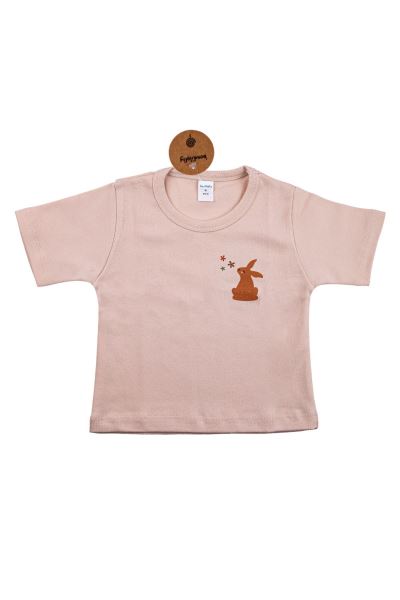 Bebek Tavşan Desenli Üst Eşofman Pamuklu Turuncu