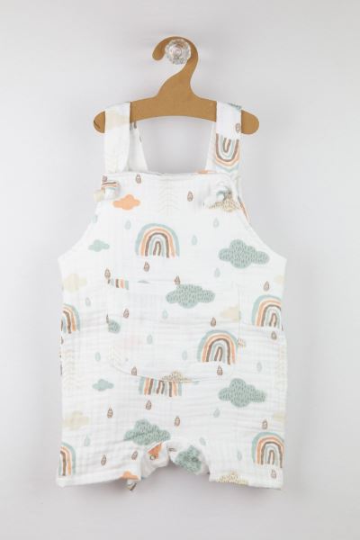 Bebek Çıtçıtlı Müslin Bahçıvan Pamuk Tulum  YEŞİL