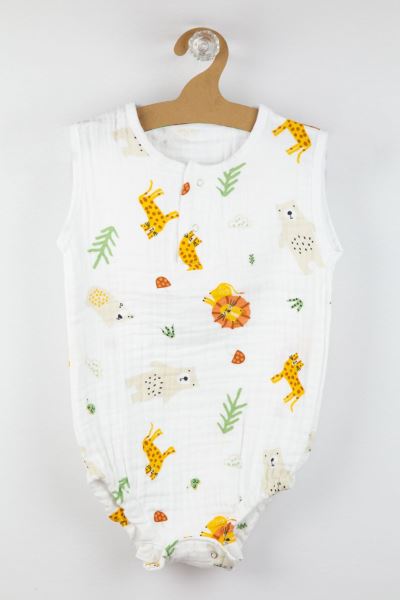 Bebek Müslin Çıtçıtlı Body %100 Pamuk Turuncu