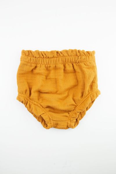Bebek Müslin 2 Adet Külot Şort %100 Pamuk Hardal