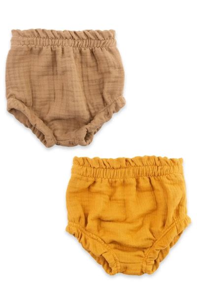 Bebek Müslin 2 Adet Külot Şort %100 Pamuk  BEJ