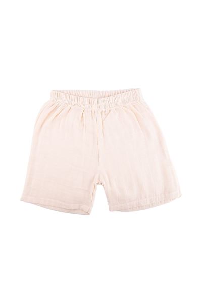 Bebek Şort %100 Pamuk 2 Katlı Müslin Krem