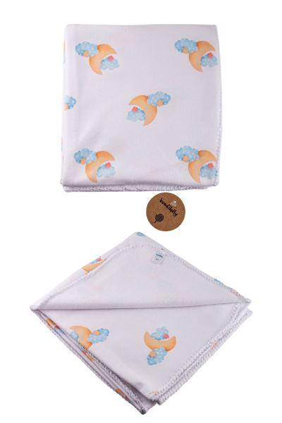 Bulutlu Desenli Polar Battaniye 90 X 120 Sarı