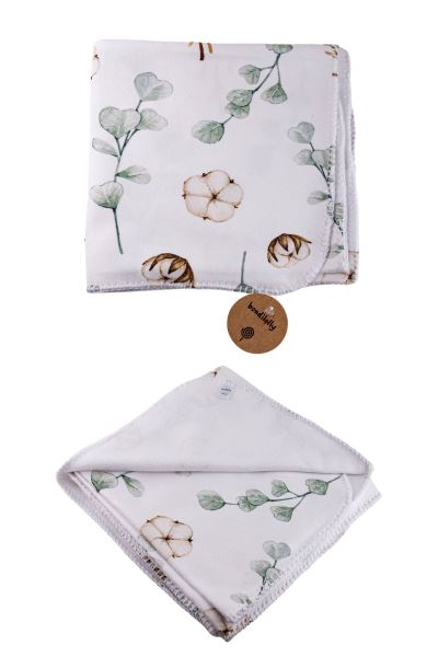 Pamuk Desenli Polar Battaniye Yeşil