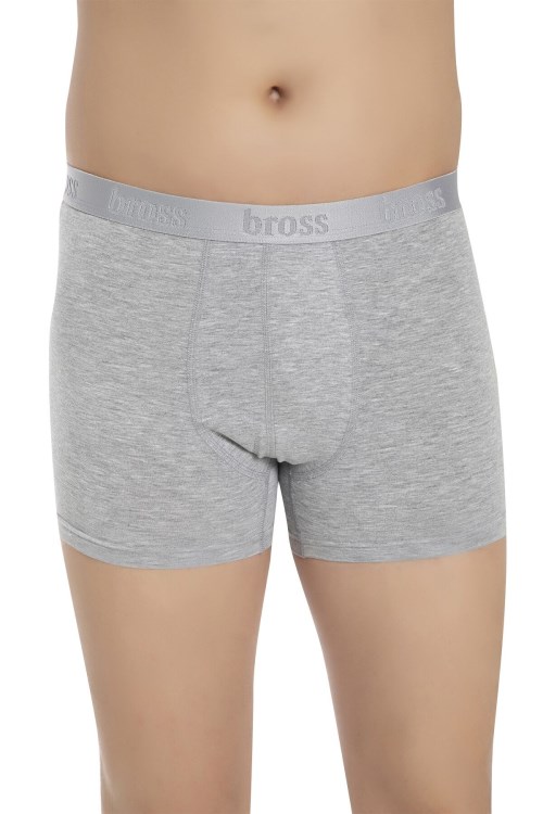 Bross 1000 2li Paket Likralı Gri Erkek Boxer Grimelanj