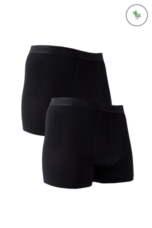 Bross 2li Siyah Bambu Erkek Boxer 1426 Siyah