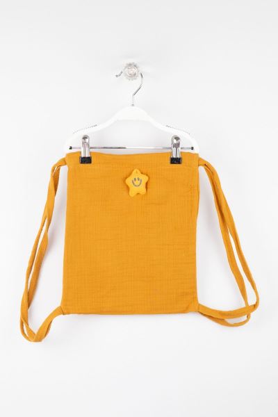 Müslin Bebek Sırt Çantası %100 Pamuk Hardal