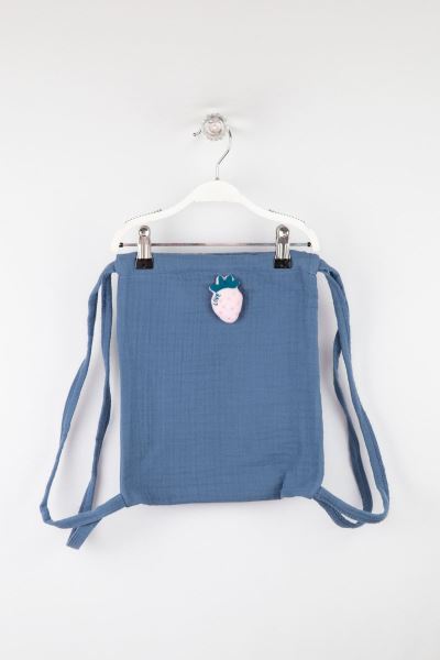 Müslin Bebek Sırt Çantası %100 Pamuk Mavi
