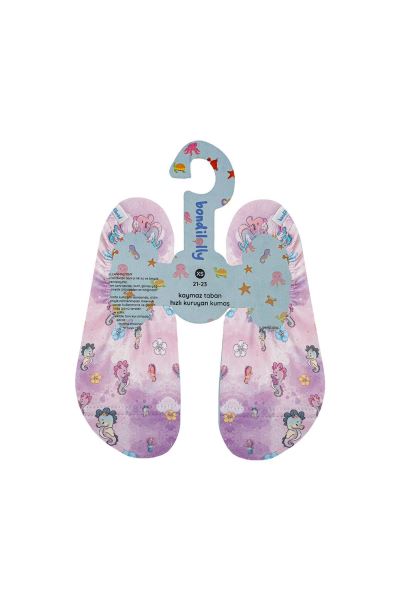 Denizatı Desenli Kaydırmaz Çocuk Deniz Ayakkabısı  LİLA