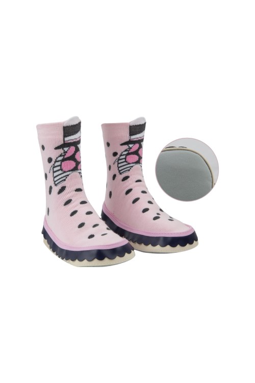 Bross Fil Desenli Çocuk Slippers Pudra