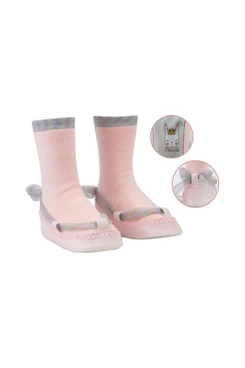 Bross Prenses Desenli Çocuk Slippers Pudra