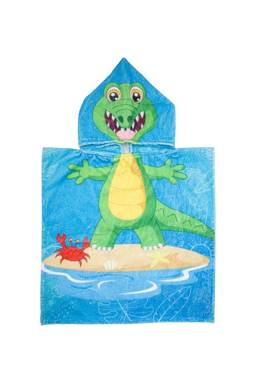 Bross Dinazor Desenli Çocuk Havlu Panço 60x60 Mavi