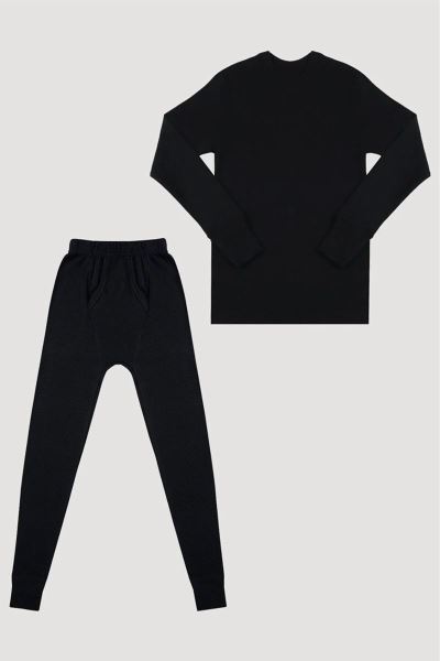 Çocuk Alt Üst Siyah İçlik Takım%100pamuk 1038/2272 Siyah