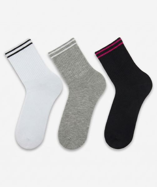 Çizgi Spor Kadın 3lü Kısa Konç Asorti