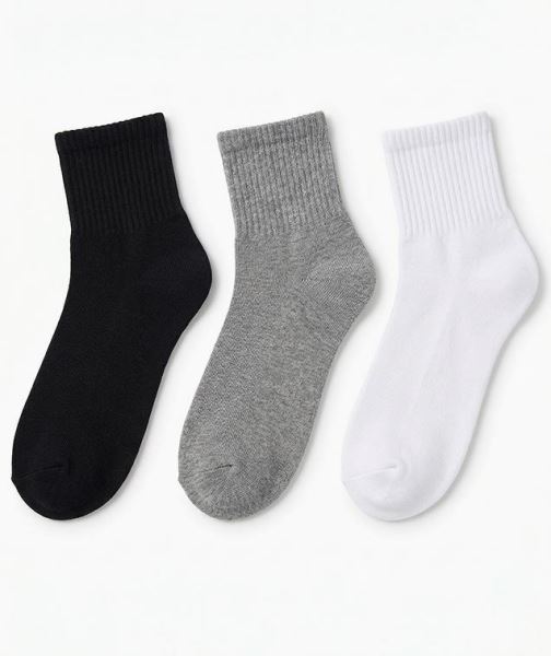 Kadın Düz Spor 3lü Kısakonç Çorap Asorti