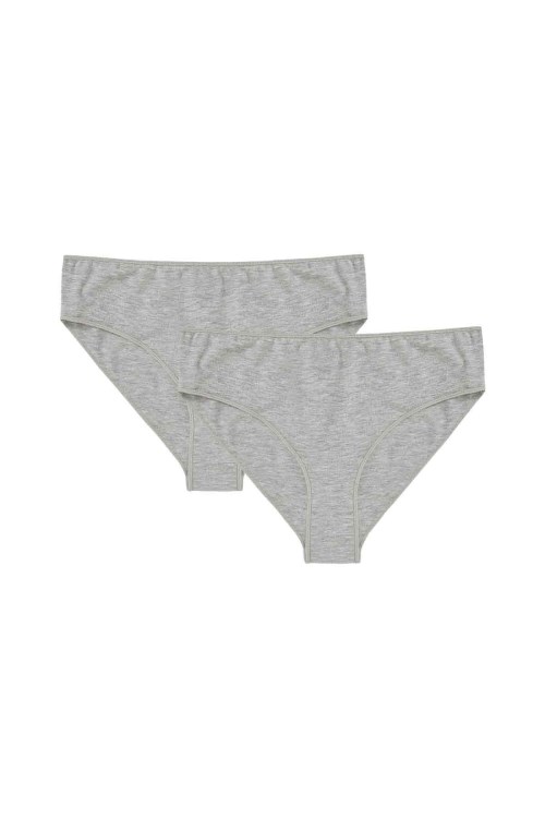 Bross 2 Li Paket Pamuk Kadın Külot Gri 1220 Grimelanj