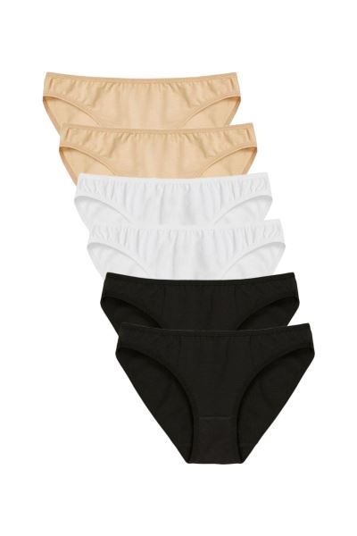 Kadın Pamuklu Likralı 6lı Renkli Külot 1220 Asorti