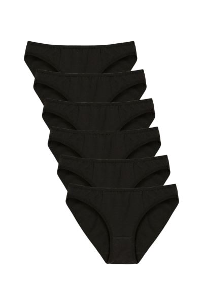 Kadın Pamuklu Likralı 6lı Siyah Külot 1220 Siyah