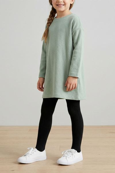 Çocuk Pamuklu Külotlu Çorap Siyah Siyah