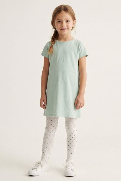 Simli Yıldız Desenli İnce Külotlu Çocuk Çorabı Kahve