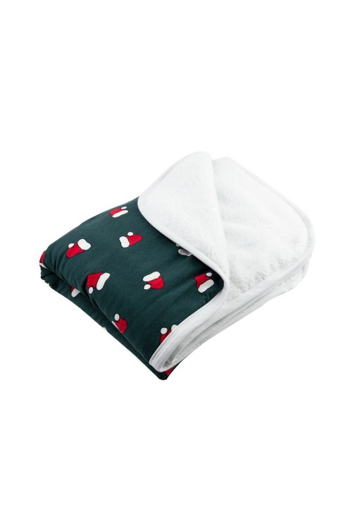 Kürklü Bebek Battaniyesi 70*100 Yeşil Şapkalı Yeşil